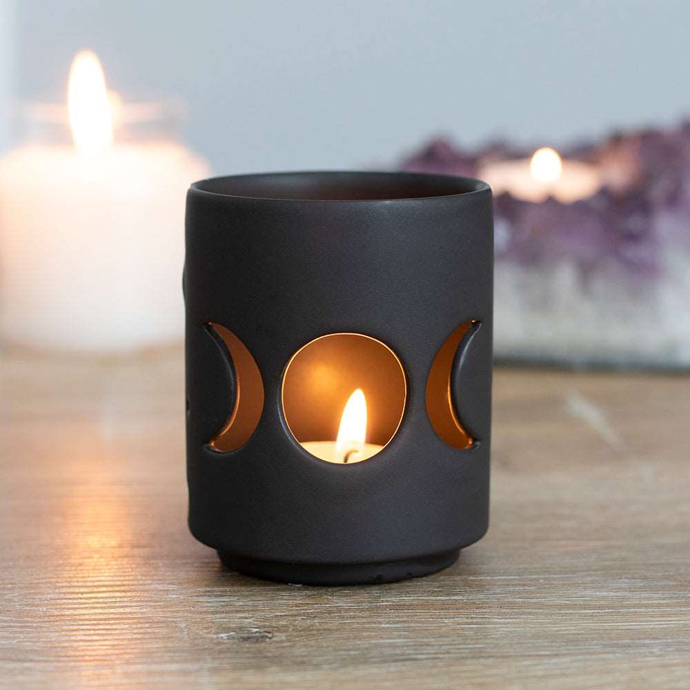 Triple Moon - Black Tealight Holder