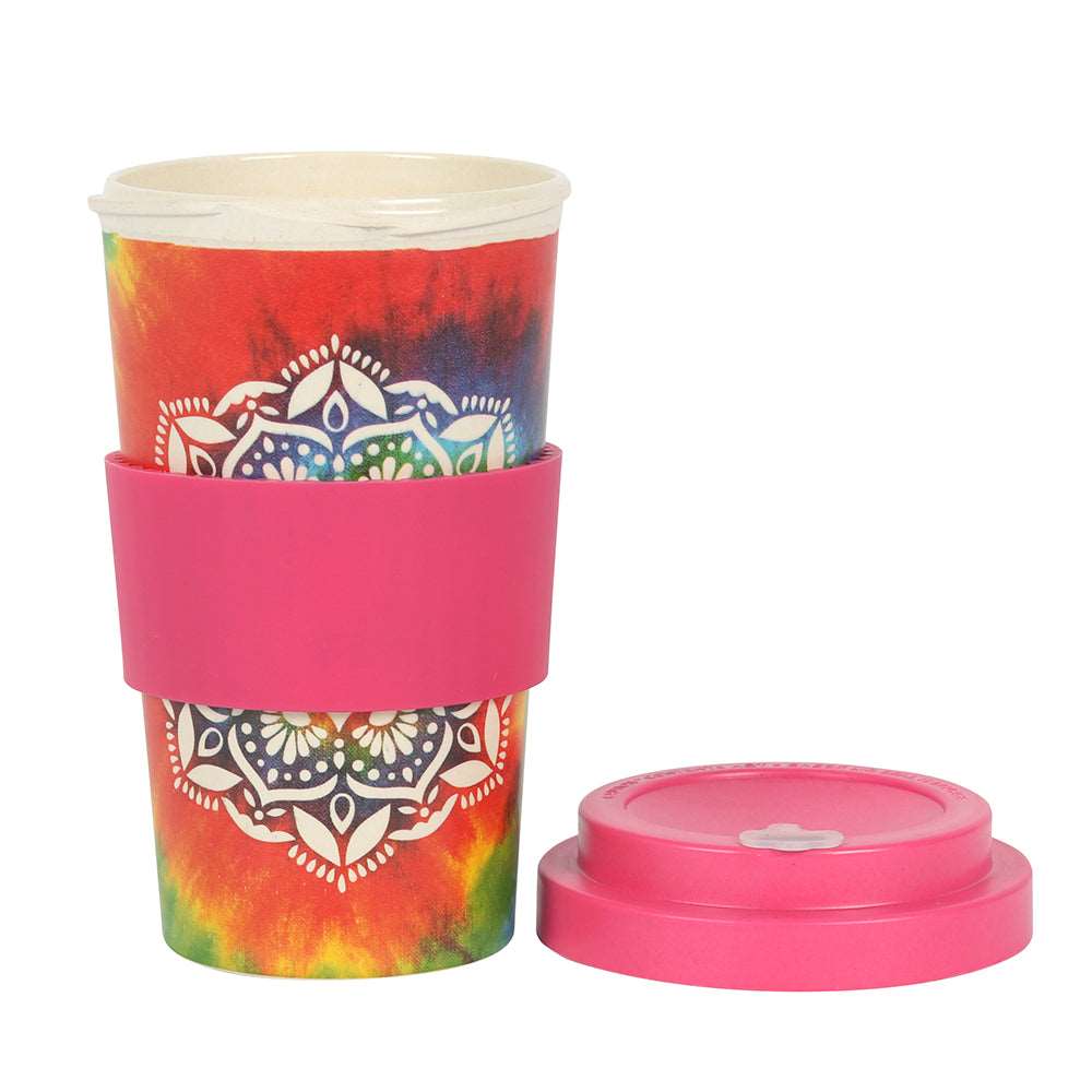 Tie Dye Mandala Bamboo Eco Travel Mug