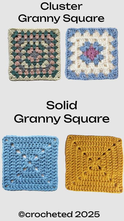Crochet granny square bag