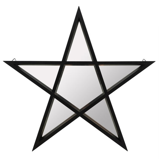 Black Framed Pentagram Mirror Shelf